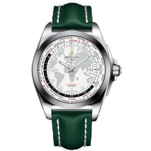 Breitling Galactic Unitime Antartica White Dial Green Leather Deployment Men's Watch WB3510U0-A777GRLD WB3510U0/A777GRLD