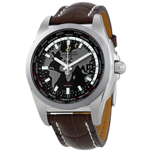 Breitling Galactic Unitime Black Dial Dark Brown Leather Men's Watch WB3510U4-BD94DBRCT WB3510U4-BD94-739P-A20BA.1