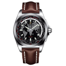 Breitling Galactic Unitime Black Dial Dark Brown Leather Men's Watch WB3510U4-BD94DBRLT WB3510U4/BD94DBRLT