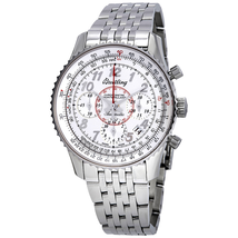 Breitling Montbrillant 01 White Dial Automatic Men's Chronograph Watch AB013112/G735SS AB013112-G735-448A