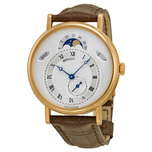 Breguet Classique Silver Dial Brown Leather Strap Men's Watch 7337BR1E9V6