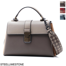 Bottega Veneta Ladies Small Piazza Shoulder Bag in Gray/Brown W/Widerstrap 493690 VCGP0 2933