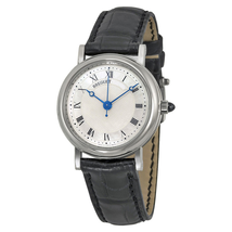 Breguet Classique Mother of Pearl Dial 18kt White Gold Black Leather Ladies Watch 8067BB52964 8067BB/52/964