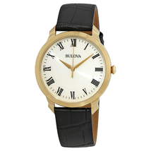 Bulova Classic White Dial Yellow Gold-tone Men's Watch 97A123