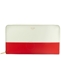 Celine Cabas Bi-color Large Wallet- Green/Red 105013AFF.29JB