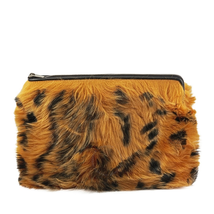Celine Solo Leopard Shearling Pouch-Orange 108853AX8.20BG