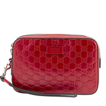 Gucci Red Leather Pouch 475429 CWCBN 8646