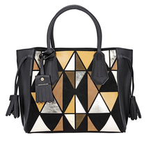 Longchamp Penelope Arty Leather and Suede Tote- Yellow/Black 1294-897