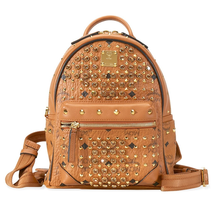 MCM Diamond Visetos Mini Backpack- Cognac MWK4SVI86