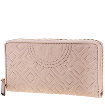 Tory Burch Fleming Zip Continental Wallet- Shell Pink 50265-652
