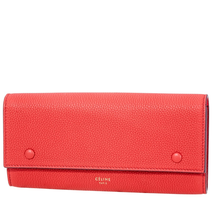 Celine Celine 2 Snap Red Continental Wallet 101673AQI.27ED