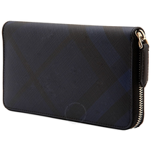 Burberry London Check Ziparound Wallet- Navy/ Black 3996189/4006222