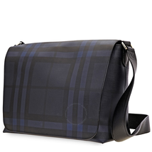 Burberry Men's Large London Check Messenger Bag- Navy/Black 4064858
