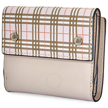 Burberry Small Scale Check And Leather Folding Wallet- Ice Pink 4077855