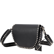 Valentino Pebbled Leather Crossbody- Black QW0B0A87VSL-0NO