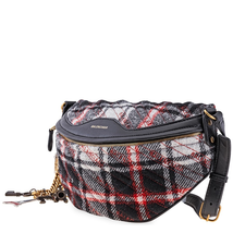 Balenciaga Ladies Leather Souvenir Black/White Souv Beltbag Check 518163 9UY3U 1095
