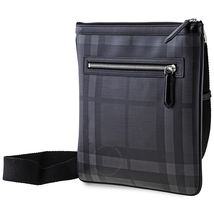 Burberry Men's Flat Crossbody bag London Check Charcoal Beckley Flat 4060086