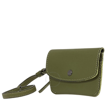 Coach Ladies Card Case Leather Dark Green Mtlc Intrior Crd Pch 21086 DKBH4
