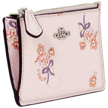 Coach Ladies Pouch bag Leather Ice Pink Flrl Bw Mini Id Skny 29872 SVNIX