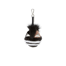 Fendi Men's Keyfobs Charms Black/White Fd Bugs Punk Hair Bi Colr 7AR604-A1W3-F11WT