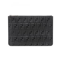 Fendi Fendi Men's Other MLeather Ff Black Fd Zucca Clutch 7N0078-A18A-F0SAJ