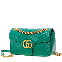 Gucci Ladies Shoulder Bag Gg Marmont Green Gu Nmnt Small Sb Apolo Trap 443497 DTDIT 3120