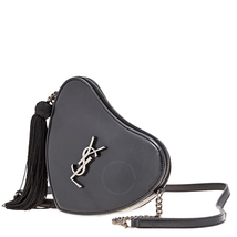 Saint Laurent Heart Leather Shoulder Bag- Black 5406940XB6D1000