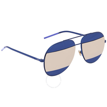 Dior Split Blue Grey Aviator Unisex Sunglasses DIORSPLIT1 QAO/UE 59 DIORSPLIT1 QAO/UE 59
