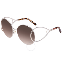 Chloe Brown Gradient Round Ladies Sunglasses CE124S1804360