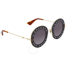 Gucci Grey Gradient Round Sunglasses GG0113S-001 44 GG0113S-001 44