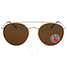 Ray Ban Round Double Bridge Polarized Sunglasses RB3647N 001/57 51