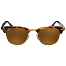 Ray Ban Clubmaster Fleck Brown Classic B-15 Square Suunglasses RB3016 1160 49