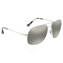 Ray Ban Polarized Silver Mirror Chromance Square Sunglasses RB3587CH 003/5J 61 RB3587CH 003/5J 61