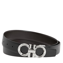 Salvatore Ferragamo Ferragamo Gancini Belt Reversible and Adjustable Black 679939 694743 679939-694743