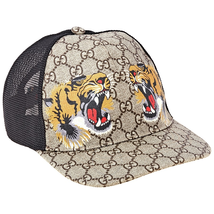 Gucci Men's Large Tigers Print GG Supreme Baseball Hat 426887 4HB13 2160