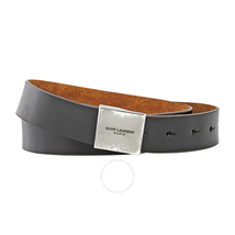 Saint Laurent Saint Laurent Men's Leather Belt- Black YSL4892420BS0D101