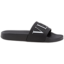 Valentino Ladies Sandal Black, White Slide S0076SYE 0NI