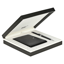 Montblanc Meisterstuck Ballpoint Pen and 6CC Wallet Set - Black 117084