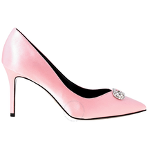 Stella Luna Ladies High Heel Pump Stella Light Pink 85Pt Pump Sat Crys Buckle SL318095 52 SATIN