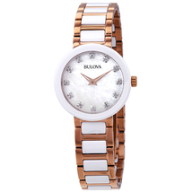 Bulova Diamond Mother of Pearl Dial Ladies Watch 98P160
