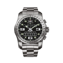 Breitling Cockpit B50 Perpetual Alarm Chronograph Quartz Chronometer Black Dial Men's Watch EB5010221B1E1