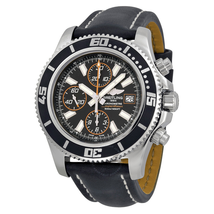 Breitling Superocean Chronograph II Automatic Black Dial Black Leather Men's Watch A13341A8-BA85BKLT A1334102-BA85-435X-A20BASA.1
