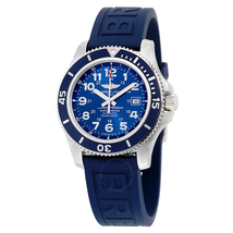 Breitling Superocean II 44 Automatic Metallic Blue Dial Blue Rubber Men's Watch A17392D8-C910BLPT3 A17392D8-C910-158S-A20SS.1