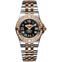 Breitling Galactic 30 Black Dial Steel and 18kt Rose Gold Ladies Watch C71340LA-B952TT