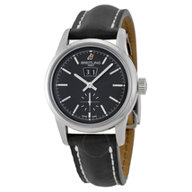 Breitling Transocean 38 Black Dial Black Leather Watch A1631012-BD15BKLD