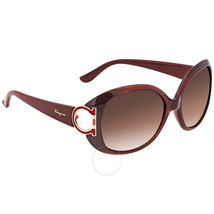 Ferragamo Brown Gradient Oval Sunglasses SF668 224 57
