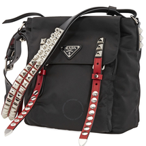 Prada Nylon Bucket Bag- Black/ Fiery Red 1BE020 TBO 2BYB EF0D9A