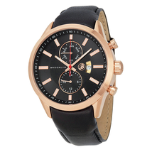 Brooklyn Watch Co. Fulton Black Dial Black Leather Swiss Quartz Men's Watch FL-RG-BK-BK
