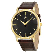 Brooklyn Watch Co. Myrtle Black Dial Brown Leather Swiss Quartz Men's Watch MY-YG-BK-BR