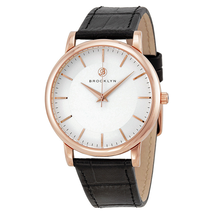 Brooklyn Watch Co. Myrtle Silver Dial Black Leather Swiss Quartz Men's Watch MY-RG-SV-BK